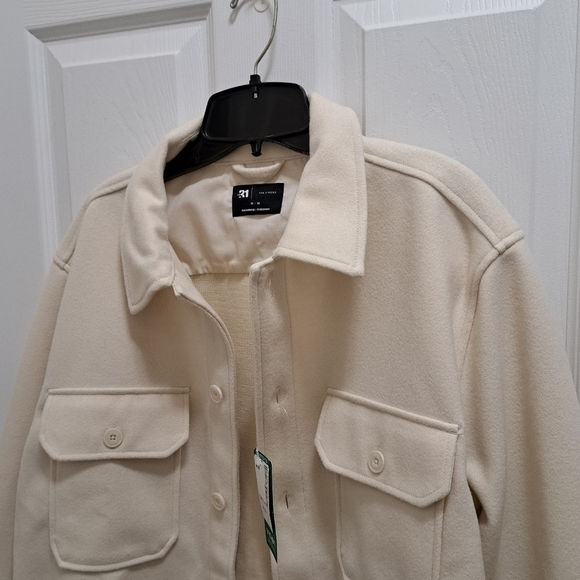 Simons | Le 31 Mens Shirt Jacket Size Medium Overshirt Cream Buton Front New! - Picture 5 of 14